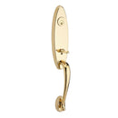 Baldwin Reserve SCCHEXCURLTSR003 Single Cylinder Chesapeake Handleset Left Hand Curve Lever and Traditional Square Rose with 6AL Latch and Dual Strike Lifetime Brass Finish - Left Hand - NA