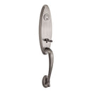 Baldwin Reserve SCCHEXCURLTSR152 Single Cylinder Chesapeake Handleset Left Hand Curve Lever and Traditional Square Rose with 6AL Latch and Dual Strike Matte Antique Nickel Finish - Left Hand - NA