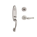 Baldwin Reserve SCCHEXDECRTRR150 Single Cylinder Chesapeake Handleset Right Hand Decorative Lever and Traditional Round Rose with 6AL Latch and Dual Strike Satin Nickel Finish - Right Hand - NA