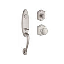 Baldwin Reserve SCCHEXROUTAR150 Single Cylinder Chesapeake Handleset Round Knob and Traditional Arch Rose with 6AL Latch and Dual Strike Satin Nickel Finish - NA - NA