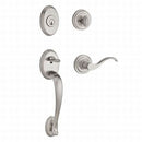 Baldwin Reserve SCCOLXCURLTRR150 Single Cylinder Columbus Handleset Left Hand Curve Lever and Traditional Round Rose with 6AL Latch and Dual Strike Satin Nickel Finish - Left Hand - NA