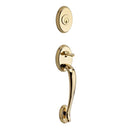 Baldwin Reserve SCCOLXCURLTSR003 Single Cylinder Columbus Handleset Left Hand Curve Lever and Traditional Square Rose with 6AL Latch and Dual Strike Lifetime Brass Finish - Left Hand - NA