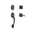Baldwin Reserve SCCOLXCURLTSR112 Single Cylinder Columbus Handleset Left Hand Curve Lever and Traditional Square Rose with 6AL Latch and Dual Strike Venetian Bronze Finish - Left Hand - NA