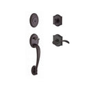 Baldwin Reserve SCCOLXCURRTAR112 Single Cylinder Columbus Handleset Right Hand Curve Lever and Traditional Arch Rose with 6AL Latch and Dual Strike Venetian Bronze Finish - Right Hand - NA