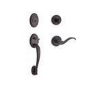 Baldwin Reserve SCCOLXCURRTRR112 Single Cylinder Columbus Handleset Right Hand Curve Lever and Traditional Round Rose with 6AL Latch and Dual Strike Venetian Bronze Finish - Right Hand - NA