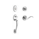 Baldwin Reserve SCCOLXCURRTRR260 Single Cylinder Columbus Handleset Right Hand Curve Lever and Traditional Round Rose with 6AL Latch and Dual Strike Bright Chrome Finish - Right Hand - NA