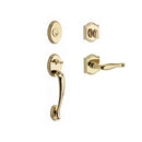 Baldwin Reserve SCCOLXDECRTAR003 Single Cylinder Columbus Handleset Right Hand Decorative Lever and Traditional Arch Rose with 6AL Latch and Dual Strike Lifetime Brass Finish - Right Hand - NA