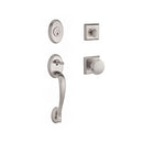 Baldwin Reserve SCCOLXROUTSR150 Single Cylinder Columbus Handleset Round Knob and Traditional Square Rose with 6AL Latch and Dual Strike Satin Nickel Finish - NA - NA
