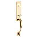 Baldwin Reserve SCDELXDECLTAR003 Single Cylinder Del Mar Handleset Left Hand Decorative Lever and Traditional Arch Rose with 6AL Latch and Dual Strike Lifetime Brass Finish - Left Hand - NA
