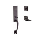 Baldwin Reserve SCDELXDECLTSR112 Single Cylinder Del Mar Handleset Left Hand Decorative Lever and Traditional Square Rose with 6AL Latch and Dual Strike Venetian Bronze Finish - Left Hand - NA