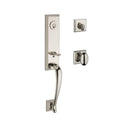 Baldwin Reserve SCDELXELLTSR141 Single Cylinder Del Mar Handleset Ellipse Knob and Traditional Square Rose with 6AL Latch and Dual Strike Bright Nickel Finish - NA - NA