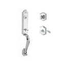 Baldwin Reserve SCELIXCURRTAR260 Single Cylinder Elizabeth Handleset Right Hand Curve Lever and Traditional Arch Rose with 6AL Latch and Dual Strike Bright Chrome Finish - Right Hand - NA