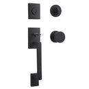 Baldwin Reserve SCLAJXCONCRR190 Single Cylinder La Jolla Handleset Contemporary Knob Contemporary Round Rose with 6AL Latch and Dual Strike Satin Black Finish - NA - NA