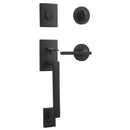 Baldwin Reserve SCLAJXSQUCRR190 Single Cylinder La Jolla Handleset Square Lever Contemporary Round Rose with 6AL Latch and Dual Strike Satin Black Finish - NA - NA