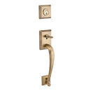 Baldwin Reserve SCNAPXDECLTAR049 Single Cylinder Napa Handleset Left Hand Decorative Lever and Traditional Arch Rose with 6AL Latch and Dual Strike Matte Brass and Black Finish - Left Hand - NA