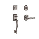 Baldwin Reserve SCNAPXDECLTAR152 Single Cylinder Napa Handleset Left Hand Decorative Lever and Traditional Arch Rose with 6AL Latch and Dual Strike Matte Antique Nickel Finish - Left Hand - NA