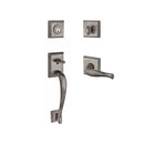 Baldwin Reserve SCNAPXDECLTSR152 Single Cylinder Napa Handleset Left Hand Decorative Lever and Traditional Square Rose with 6AL Latch and Dual Strike Matte Antique Nickel Finish - Left Hand - NA