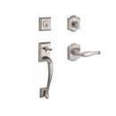 Baldwin Reserve SCNAPXDECRTAR150 Single Cylinder Napa Handleset Right Hand Decorative Lever and Traditional Arch Rose with 6AL Latch and Dual Strike Satin Nickel Finish - Right Hand - NA