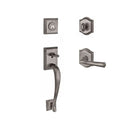 Baldwin Reserve SCNAPXFEDRTAR152 Single Cylinder Napa Handleset Right Hand Federal Lever and Traditional Arch Rose with 6AL Latch and Dual Strike Matte Antique Nickel Finish - Right Hand - NA