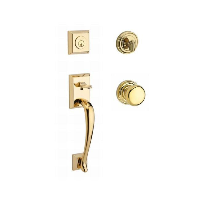 Baldwin Reserve SCNAPXROUTRR003 Single Cylinder Napa Handleset Round Knob and Traditional Round Rose with 6AL Latch and Dual Strike Lifetime Brass Finish - NA - NA