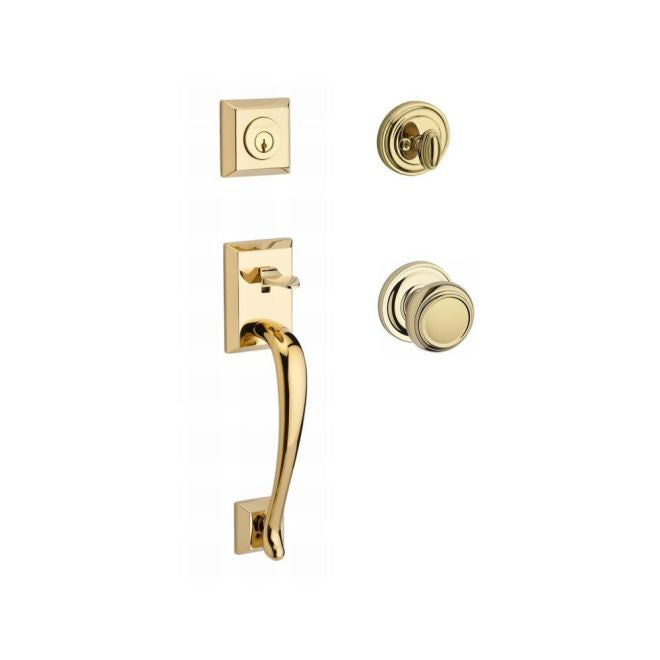 Baldwin Reserve SCNAPXTRATRR003 Single Cylinder Napa Handleset Traditional Knob and Traditional Round Rose with 6AL Latch and Dual Strike Lifetime Brass Finish - NA - NA