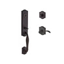 Baldwin Reserve SCNEWXCURLTAR112 Single Cylinder New Hampshire Handleset Left Hand Curve Lever and Traditional Arch Rose with 6AL Latch and Dual Strike Venetian Bronze Finish - Left Hand - NA