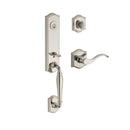 Baldwin Reserve SCNEWXCURLTAR141 Single Cylinder New Hampshire Handleset Left Hand Curve Lever and Traditional Arch Rose with 6AL Latch and Dual Strike Bright Nickel Finish - Left Hand - NA