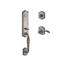 Baldwin Reserve SCNEWXCURLTAR152 Single Cylinder New Hampshire Handleset Left Hand Curve Lever and Traditional Arch Rose with 6AL Latch and Dual Strike Matte Antique Nickel Finish - Left Hand - NA