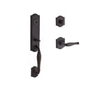 Baldwin Reserve SCNEWXDECLTAR112 Single Cylinder New Hampshire Handleset Left Hand Decorative Lever and Traditional Arch Rose with 6AL Latch and Dual Strike Venetian Bronze Finish - Left Hand - NA