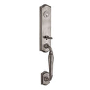 Baldwin Reserve SCNEWXDECLTSR152 Single Cylinder New Hampshire Handleset Left Hand Decorative Lever and Traditional Square Rose with 6AL Latch and Dual Strike Matte Antique Nickel Finish - Left Hand - NA