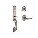 Baldwin Reserve SCNEWXDECRTAR152 Single Cylinder New Hampshire Handleset Right Hand Decorative Lever and Traditional Arch Rose with 6AL Latch and Dual Strike Matte Antique Nickel Finish - Right Hand - NA
