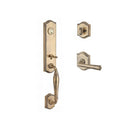 Baldwin Reserve SCNEWXFEDRTAR049 Single Cylinder New Hampshire Handleset Right Hand Federal Lever and Traditional Arch Rose with 6AL Latch and Dual Strike Matte Brass and Black Finish - Right Hand - NA
