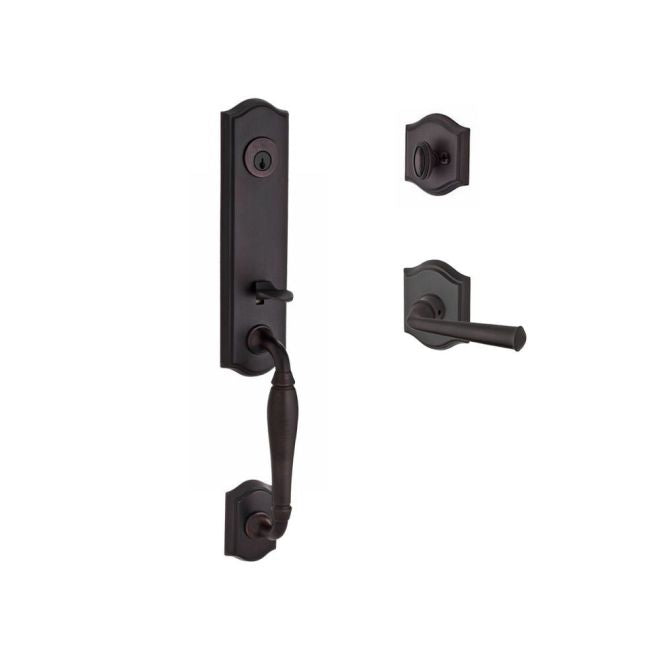 Baldwin Reserve SCNEWXFEDRTAR112 Single Cylinder New Hampshire Handleset Right Hand Federal Lever and Traditional Arch Rose with 6AL Latch and Dual Strike Venetian Bronze Finish - Right Hand - NA