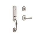 Baldwin Reserve SCNEWXFEDRTAR150 Single Cylinder New Hampshire Handleset Right Hand Federal Lever and Traditional Arch Rose with 6AL Latch and Dual Strike Satin Nickel Finish - Right Hand - NA