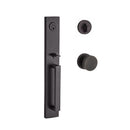 Baldwin Reserve SCSANXCONCRR112 Single Cylinder Santa Cruz Handleset Contemporary Knob and Contemporary Round Rose with 6AL Latch and Dual Strike Venetian Bronze Finish - NA - NA