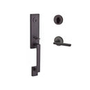 Baldwin Reserve SCSEAXSQULCRR112 Single Cylinder Seattle Handleset Left Hand Square Lever and Contemporary Round Rose with 6AL Latch and Dual Strike Venetian Bronze Finish - Left Hand - NA