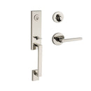 Baldwin Reserve SCSEAXSQULCRR141 Single Cylinder Seattle Handleset Left Hand Square Lever and Contemporary Round Rose with 6AL Latch and Dual Strike Bright Nickel Finish - Left Hand - NA