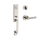 Baldwin Reserve SCSEAXTUBLCRR141 Single Cylinder Seattle Handleset Left Hand Tube Lever and Contemporary Round Rose with 6AL Latch and Dual Strike Bright Nickel Finish - Left Hand - NA