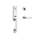 Baldwin Reserve SCSEAXTUBRCRR260 Single Cylinder Seattle Handleset Right Hand Tube Lever and Contemporary Round Rose with 6AL Latch and Dual Strike Bright Chrome Finish - Right Hand - NA