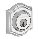Baldwin Reserve SCTAD260 Single Cylinder Traditional Arch Deadbolt with 6AL Latch and Dual Strike Bright Chrome Finish - Bright Chrome - NA