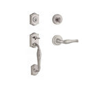 Baldwin Reserve SCWESXDECLTRR150 Single Cylinder Westcliff Handleset Left Hand Decorative Lever and Traditional Round Rose with 6AL Latch and Dual Strike Satin Nickel Finish - Left Hand - NA