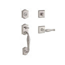 Baldwin Reserve SCWESXDECLTSR150 Single Cylinder Westcliff Handleset Left Hand Decorative Lever and Traditional Square Rose with 6AL Latch and Dual Strike Satin Nickel Finish - Left Hand - NA