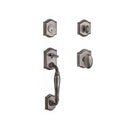 Baldwin Reserve SCWESXELLTAR152 Single Cylinder Westcliff Handleset Ellipse Knob and Traditional Arch Rose with 6AL Latch and Dual Strike Matte Antique Nickel Finish - NA - NA