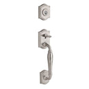 Baldwin Reserve SCWESXELLTSR150 Single Cylinder Westcliff Handleset Ellipse Knob and Traditional Square Rose with 6AL Latch and Dual Strike Satin Nickel Finish - Satin Nickel - NA