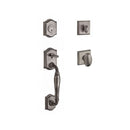 Baldwin Reserve SCWESXELLTSR152 Single Cylinder Westcliff Handleset Ellipse Knob and Traditional Square Rose with 6AL Latch and Dual Strike Matte Antique Nickel Finish - Matte Antique Nickel - NA