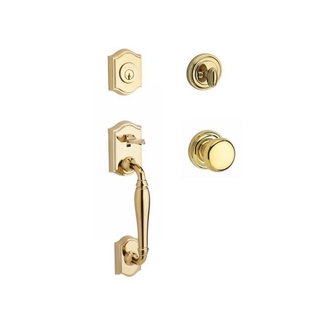 Baldwin Reserve SCWESXROUTRR003 Single Cylinder Westcliff Handleset Round Knob and Traditional Round Rose with 6AL Latch and Dual Strike Lifetime Brass Finish - NA - NA