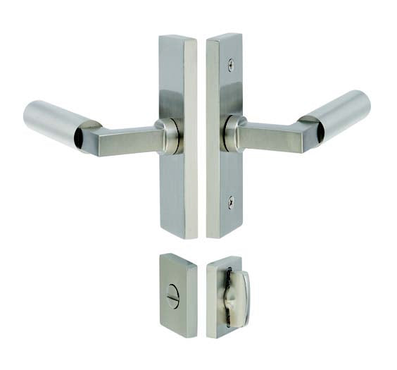 Emtek Myles Modern Brass Lever With 1-1/2" x 5" Stretto Rosette