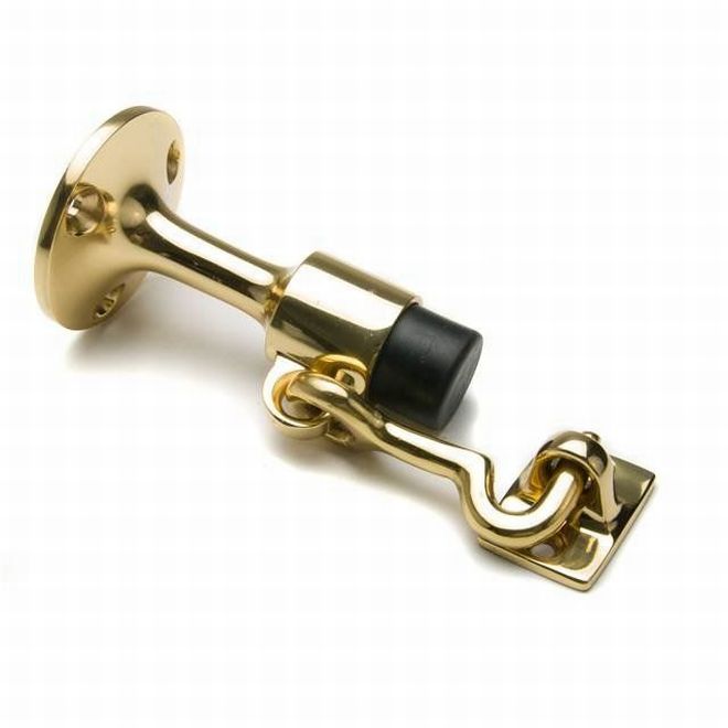 Ives WS4493 Solid Wall Stop and Holder with Drywall Mounting Bright Brass Finish - Bright Brass - NA