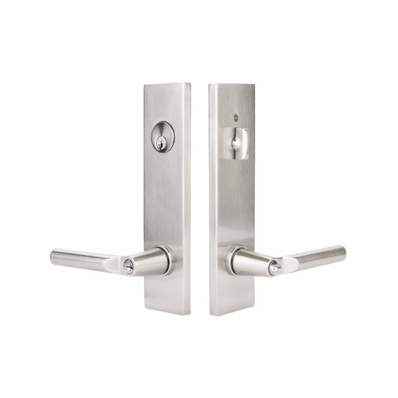 Emtek Modern Rectangular Two Point Lock with Luzern Lever
