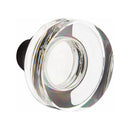 Emtek Davos Brass Tubular Entry set with Modern Disc Glass Knob